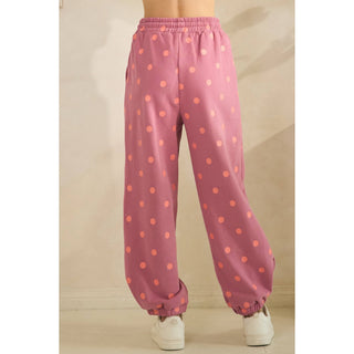 Playful Dot Lounge Pants: Magenta/Pink - Sugar Co.