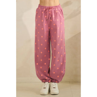 Playful Dot Lounge Pants: Magenta/Pink - Sugar Co.
