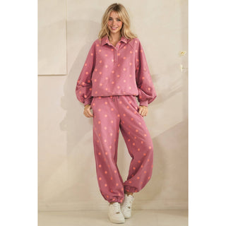 Playful Dot Quarter Zip: Magenta/Pink - Sugar Co.