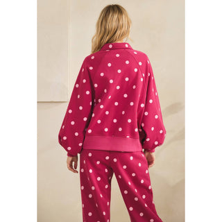 Playful Dot Quarter Zip: Magenta/Pink - Sugar Co.