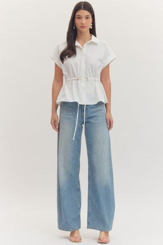 Polished Ease Peplum Top - Sugar Co.