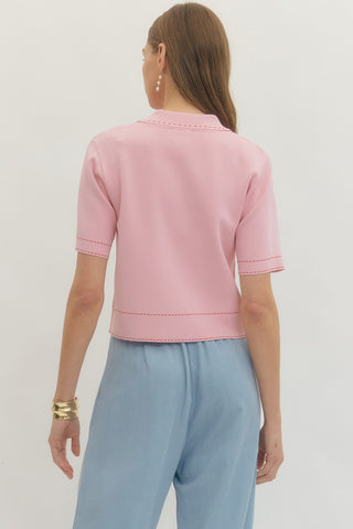 Polished in Pink Sweater Jacket - Sugar Co.