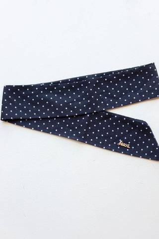 POLKA DOT HAIR SCARF: BLACK & CREAM - Sugar Co.