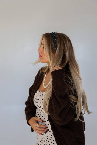 POLKA DOT HAIR SCARF: BLACK & CREAM - Sugar Co.