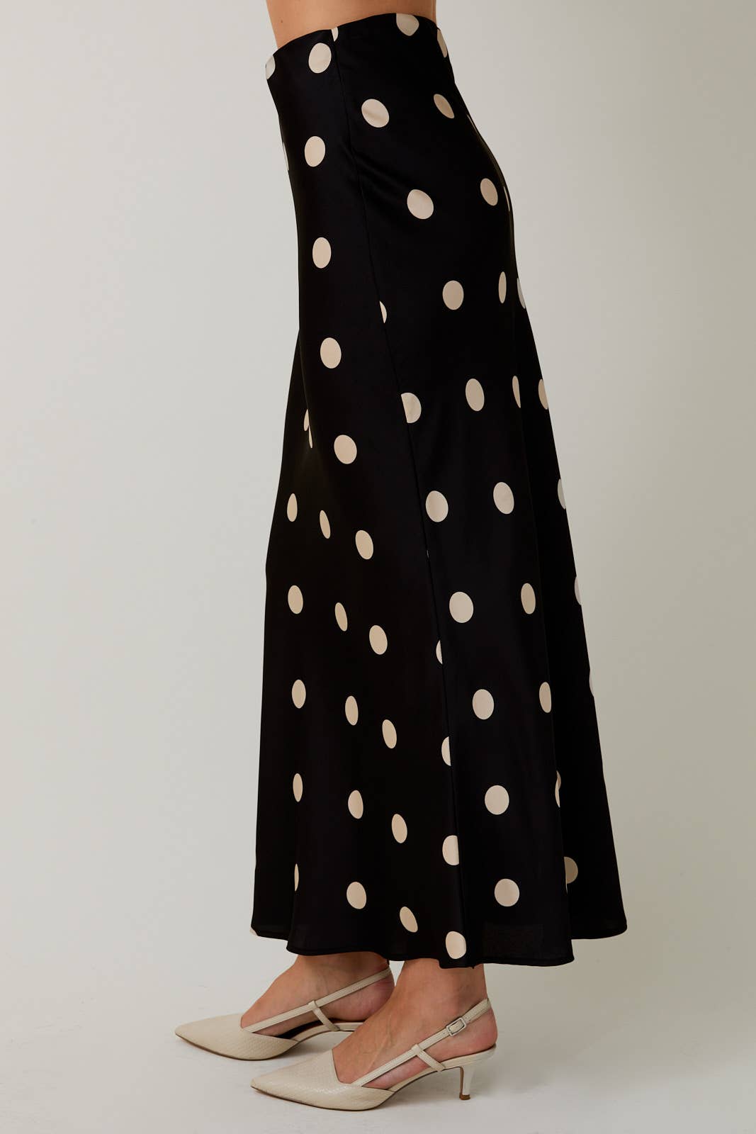 Polka Dot Midi Skirt Black - Sugar Co.