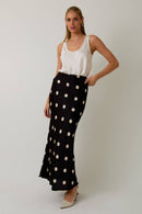 Polka Dot Midi Skirt Black - Sugar Co.