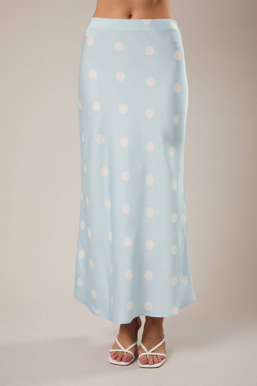 Polka Dot Midi Skirt Blue - Sugar Co.