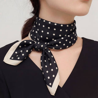 Polka Dot Print Square Scarf: WH - Sugar Co.
