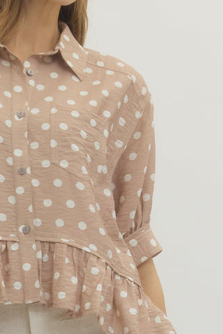 Polka dot short sleeve Top - Sugar Co.