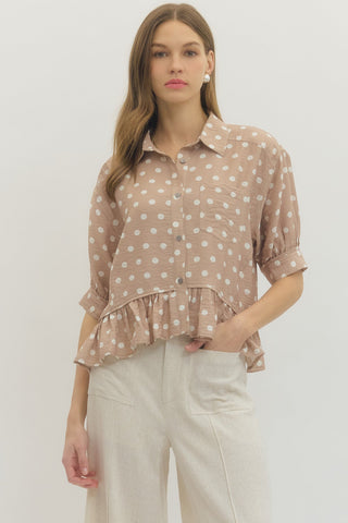 Polka dot short sleeve Top - Sugar Co.