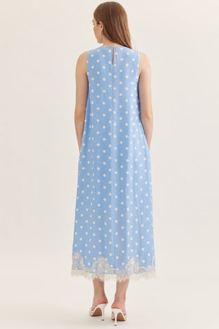 Polka dot sleeveless midi dress - Sugar Co.