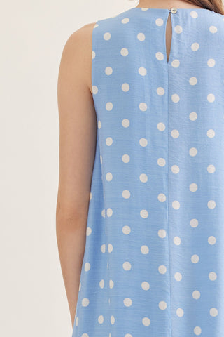 Polka dot sleeveless midi dress - Sugar Co.