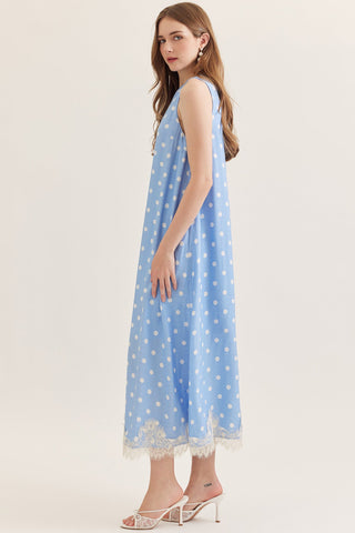 Polka dot sleeveless midi dress - Sugar Co.