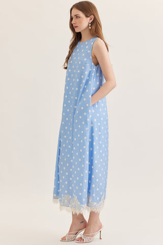 Polka dot sleeveless midi dress - Sugar Co.