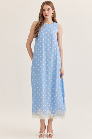 Polka dot sleeveless midi dress - Sugar Co.