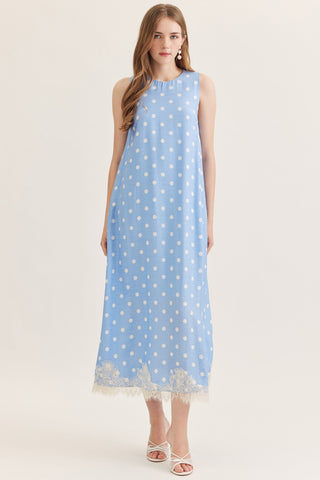 Polka dot sleeveless midi dress - Sugar Co.