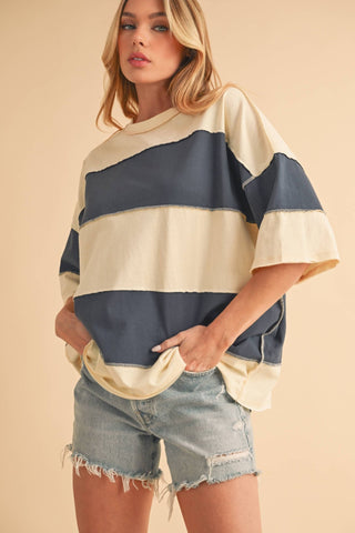 Polly Color Block Top Cherry - Sugar Co.