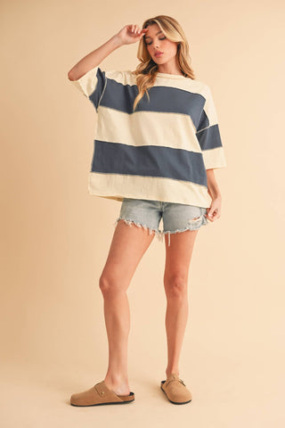 Polly Color Block Top Cherry - Sugar Co.