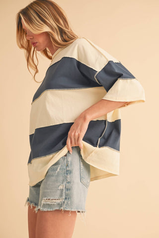 Polly Color Block Top Cherry - Sugar Co.