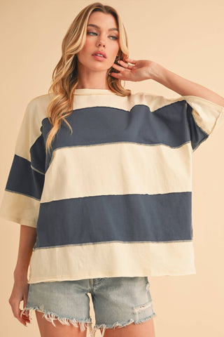 Polly Color Block Top Mauve - Sugar Co.