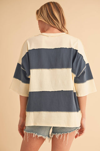 Polly Color Block Top Mauve - Sugar Co.