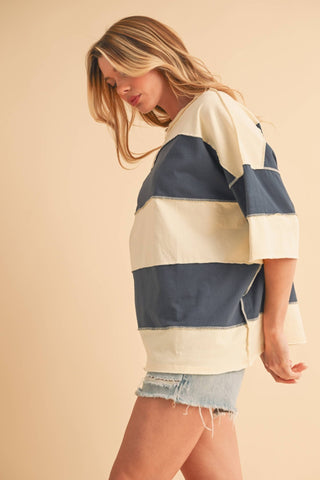 Polly Color Block Top Mauve - Sugar Co.