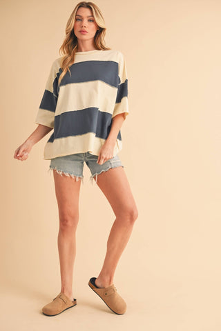 Polly Color Block Top Mauve - Sugar Co.