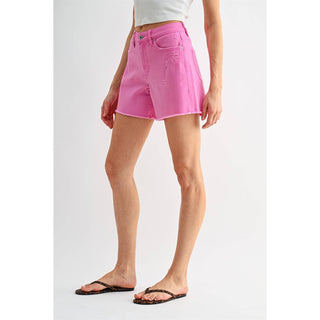 Pop Off Pink Denim Shorts - Sugar Co.