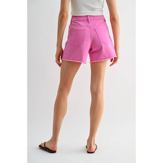 Pop Off Pink Denim Shorts - Sugar Co.