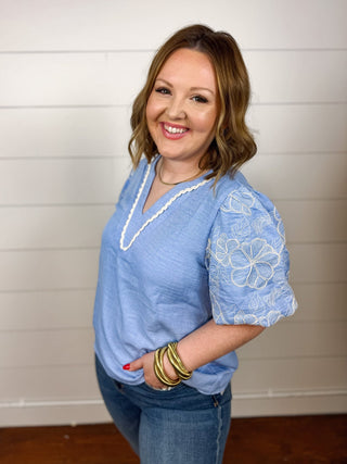 Pretty in Peri Blouse - Sugar Co.