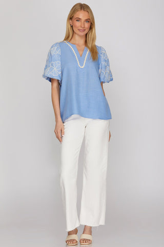 Pretty in Peri Blouse - Sugar Co.