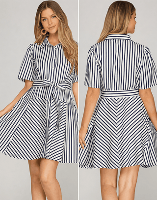 Pretty Please Navy Dress - Sugar Co.