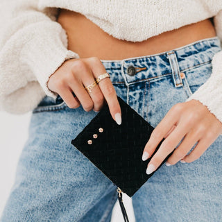 Pretty Simple | Kat Suede Wallet Black - Sugar Co.