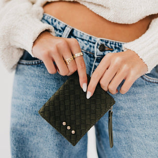 Pretty Simple | Kat Suede Wallet Olive - Sugar Co.