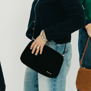 Pretty Simple | Suede Harper Hobo Shoulder Bag Black - Sugar Co.