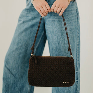 Pretty Simple | Suede Harper Hobo Shoulder Bag Chocolate - Sugar Co.