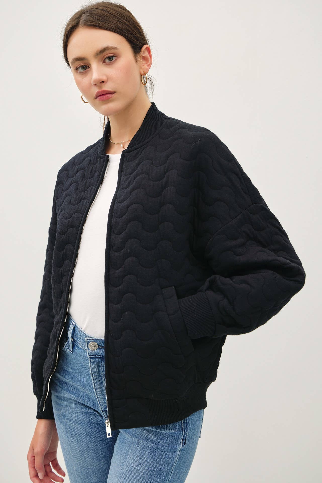 Quilted Bomber Olive - Sugar Co.