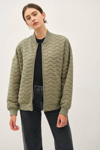 Quilted Bomber Olive