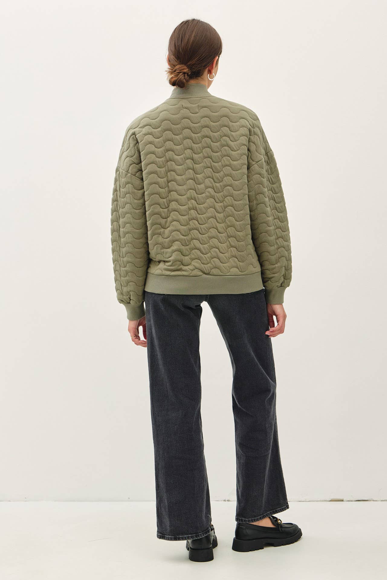 Quilted Bomber Olive