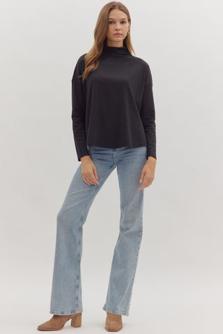 Quinn Long Sleeve Black - Sugar Co.