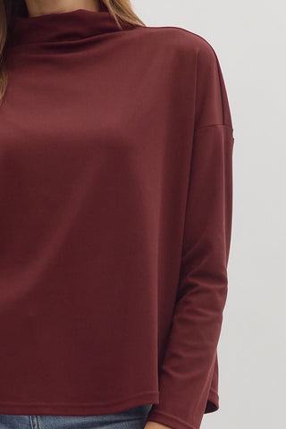 Quinn Long Sleeve Burgundy - Sugar Co.