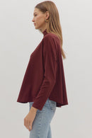 Quinn Long Sleeve Burgundy - Sugar Co.