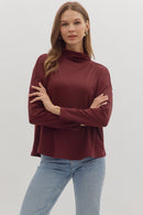 Quinn Long Sleeve Burgundy - Sugar Co.