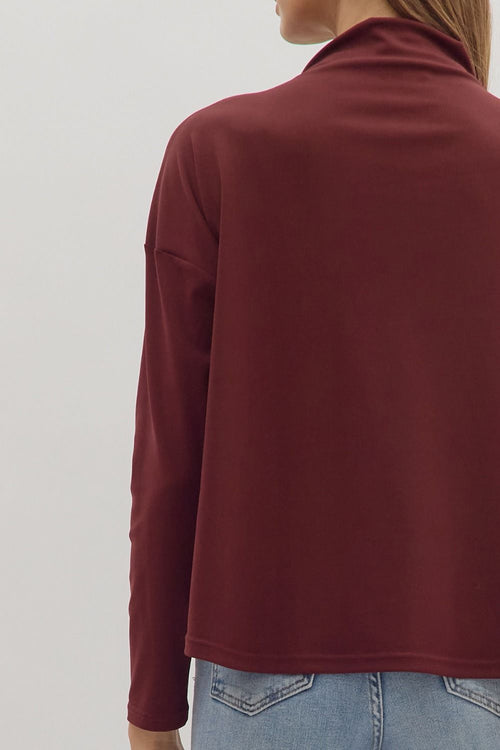 Quinn Long Sleeve Burgundy - Sugar Co.