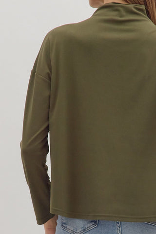 Quinn Long Sleeve Olive - Sugar Co.