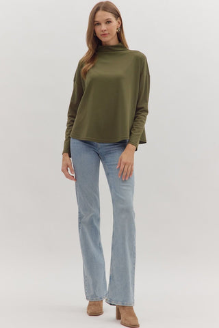 Quinn Long Sleeve Olive - Sugar Co.