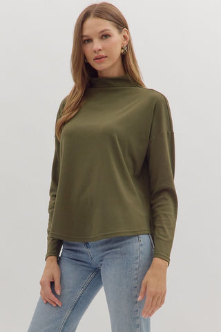 Quinn Long Sleeve Olive - Sugar Co.