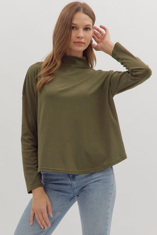 Quinn Long Sleeve Olive - Sugar Co.