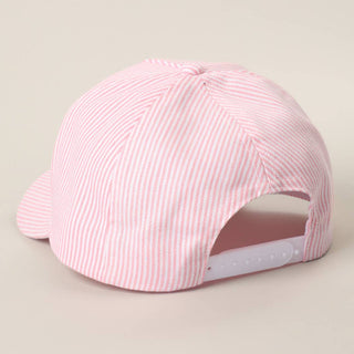 Really Busy Dilly Dallying Embroidered Seersucker Stripe Hat - Sugar Co.