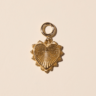 Red Bandana Necklace: Gold Oversized Heart Charm / Red - Sugar Co.